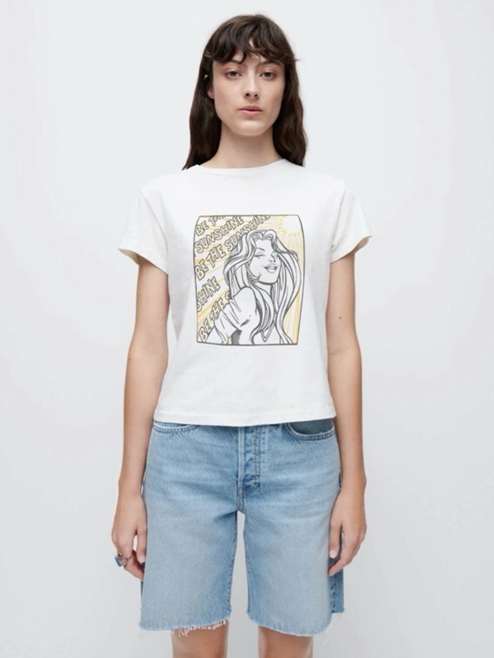 RE/DONE Be The Sunshine White Graphic T-Shirt Tee Small